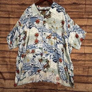 Vintage Pineapple Connection Shirt Mens 4XL Multicolor Hawaiian Palm Beach 90s